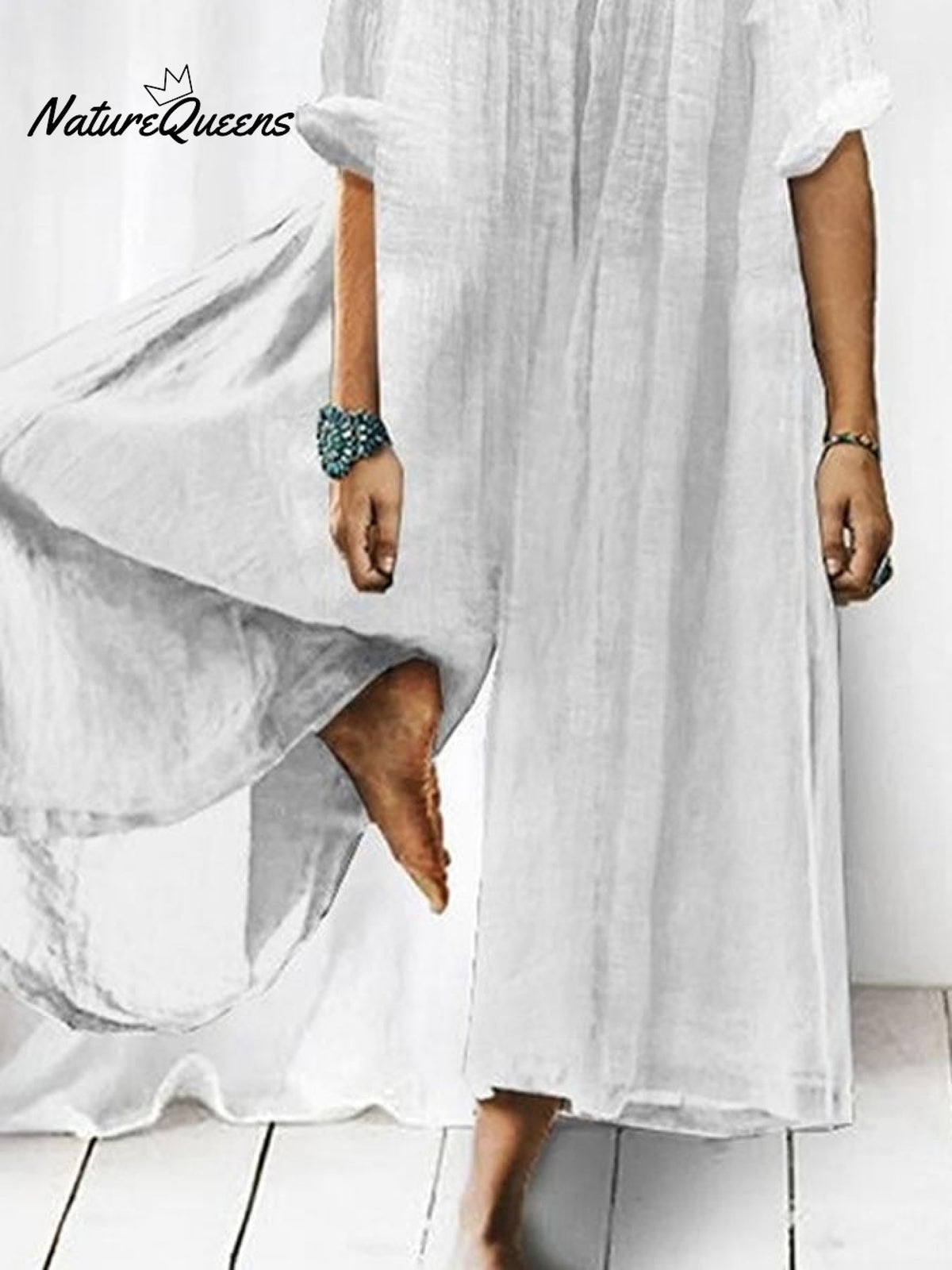 Women'S Casual Solid Color V-Neck Jumpsuit