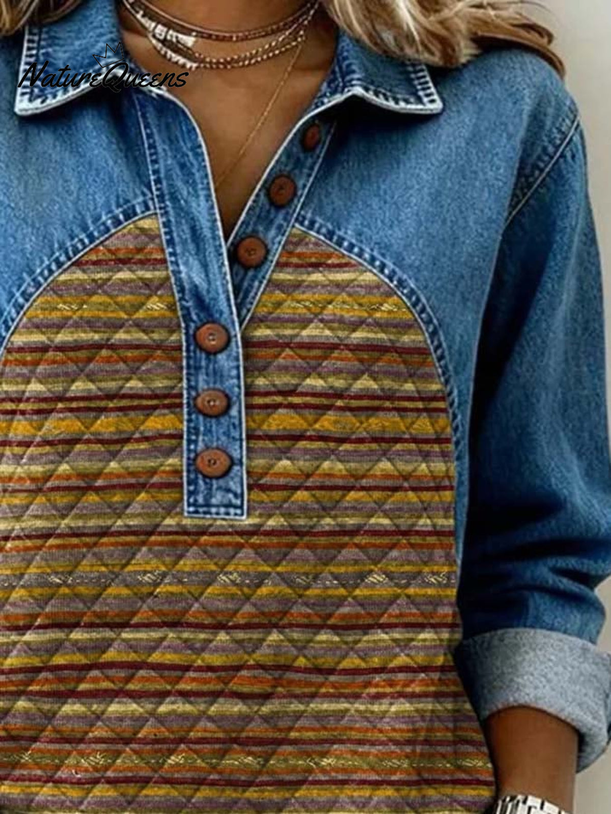 Women'S Casual Color-Blocked Pullover Sweatshirt