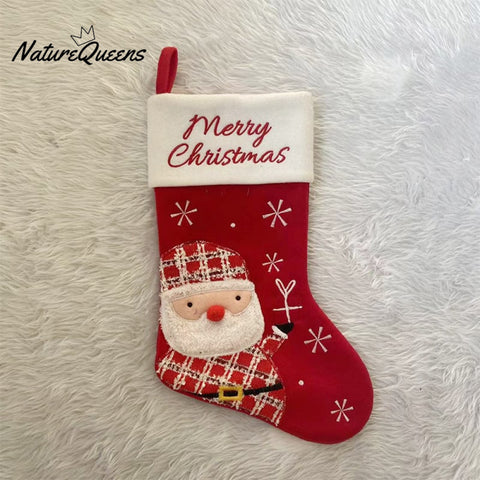 Cartoon Christmas Stocking Gift Bag Christmas Snowman Old Man Elk Pattern Christmas Decoration Pendant Gift Props