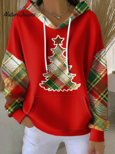 Women's Casual Christmas Print Hooded Sweatshirt