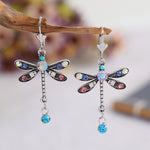 Color Diamond Dragonfly Earrings