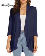 Women’s Casual Lightweight Open Front Cardigans Navy Blue / S (Uk6 - 8)