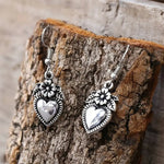 Retro Heart-shaped Flower Earrings