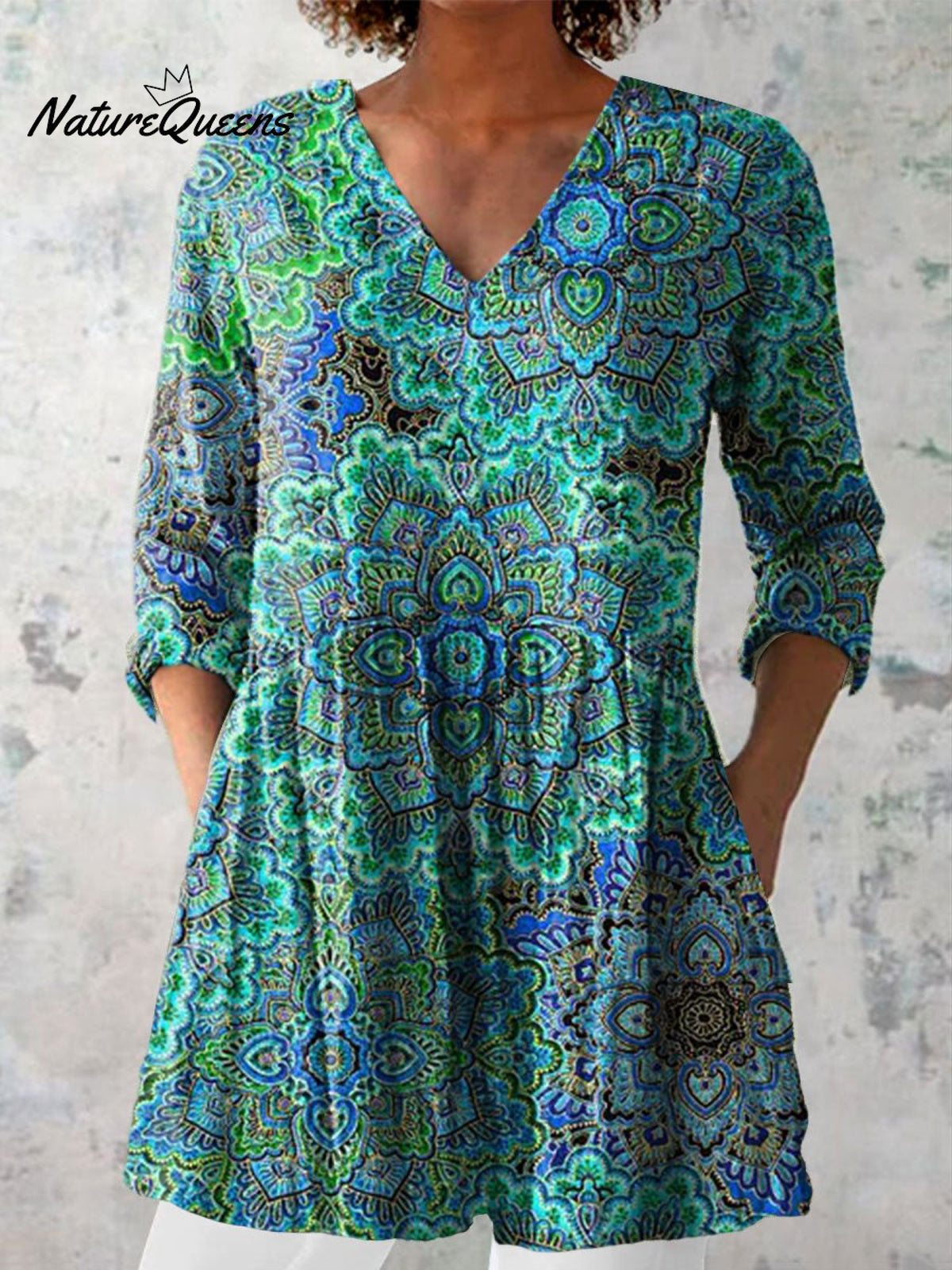 Women's Casual Retro Floral Print Top