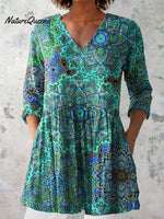 Women's Casual Retro Floral Print Top