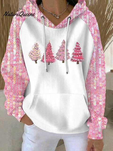 Women's Retro Christmas Tree Print Hoodie