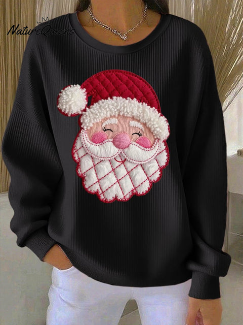 Women's Retro Christmas Print Round Neck Sweatshirt