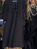 Women's Round Neck Sequin Dress with Bow✨