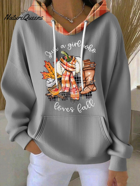 Women's Just A Girl Who Loves Fall Print Casual Sweatshirt