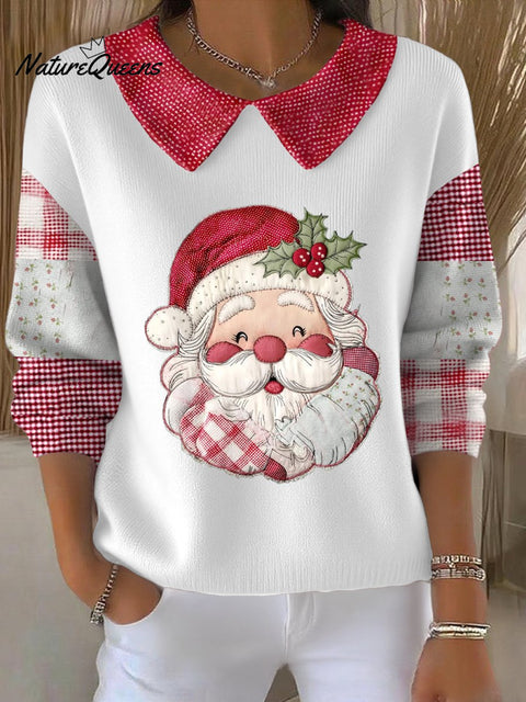Women's Funny Christmas Santa Art Printed Tops