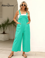 Women's Summer Cotton Linen Overalls â€?Adjustable & Relaxed Fit Jumpsuit