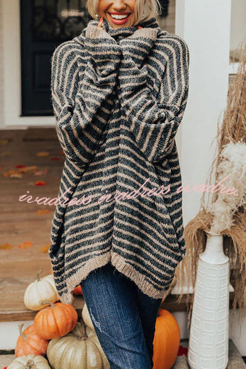 Perfect Timing Stripe Pocketed Tunic Sweater