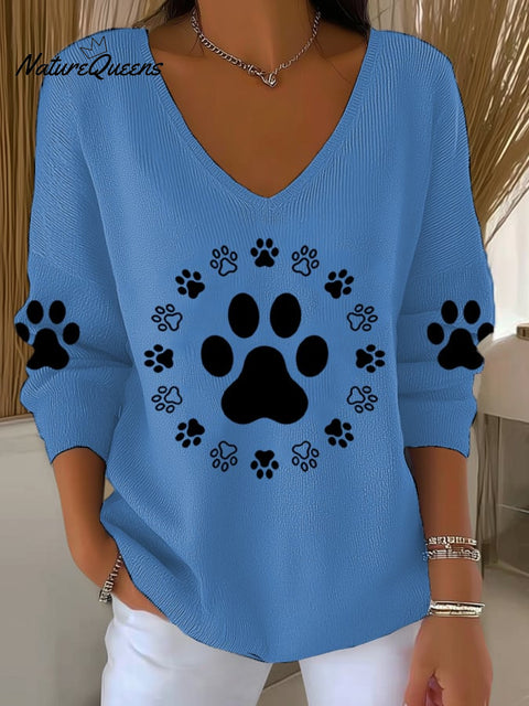 Women's Autumn Animals Print Knitted Sweater