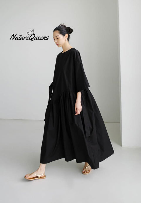 Urban Style Bow Lace-Up Midi Dress