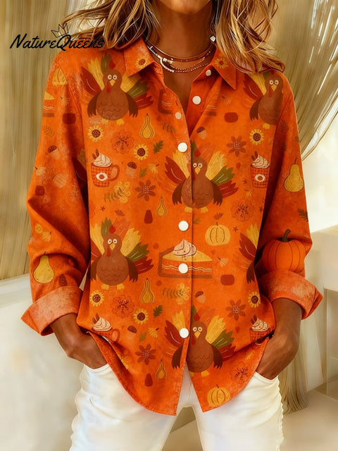 Women's Casual Autumn Thanksgiving Shirt