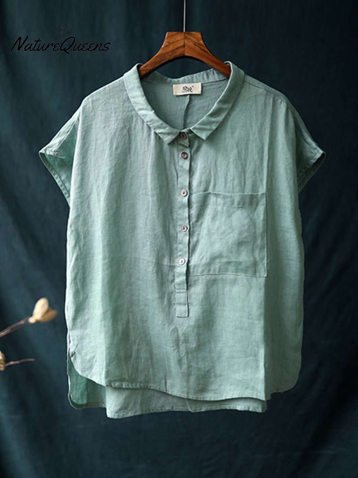 Ladies Casual Sleeveless Shirt With Lapel Button Design