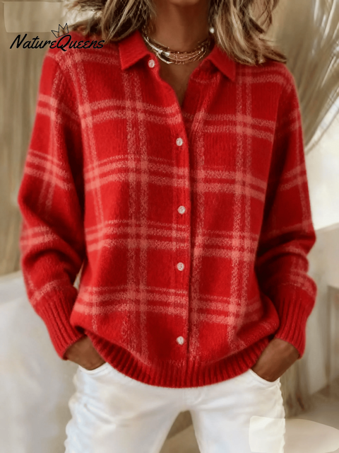 Women'S Casual Turndown Collar Sweater