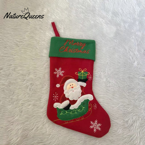 Cartoon Christmas Stocking Gift Bag Christmas Snowman Old Man Elk Pattern Christmas Decoration Pendant Gift Props