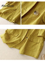 All-match casual button-down cotton linen jacket