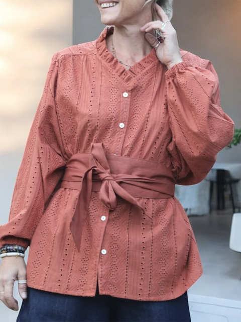 Ernestine Lace Cotton and Linen Shirt