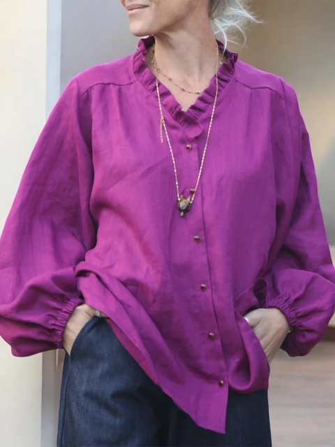 Ernestine Lace Cotton and Linen Shirt