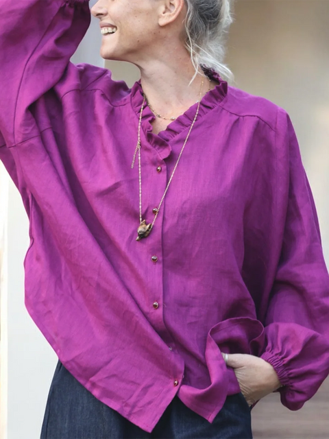 Ernestine Lace Cotton and Linen Shirt