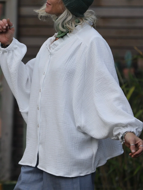 Ernestine Lace Cotton and Linen Shirt