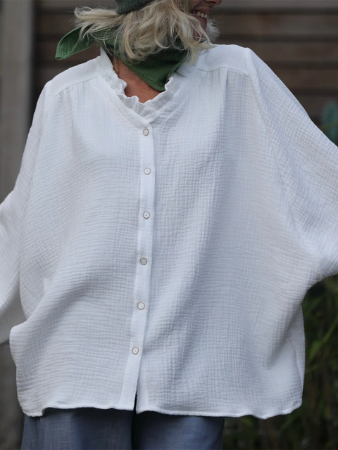 Ernestine Lace Cotton and Linen Shirt