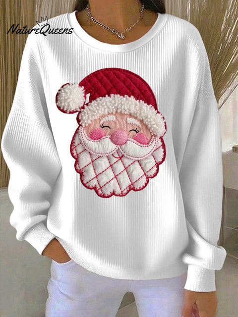 Women's Retro Christmas Print Round Neck Sweatshirt