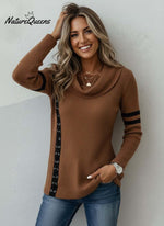 Women's Casual Color-Block Pullover Sweater