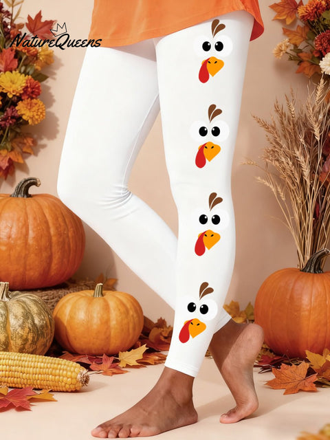 Women'S Thanksgiving Print Flannel Leggings