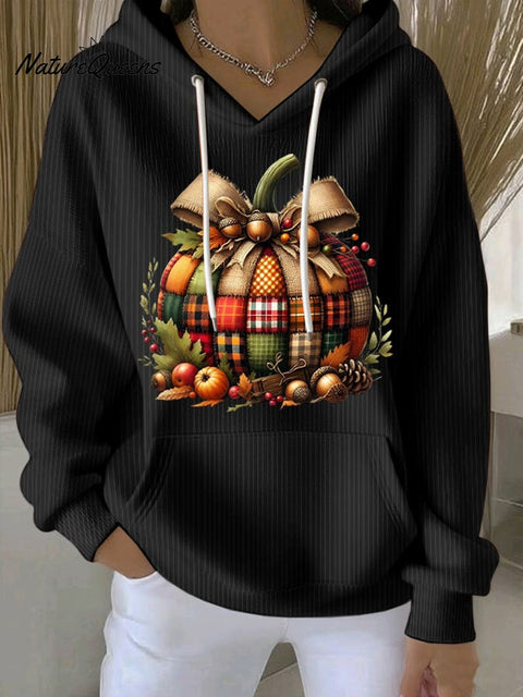 Women's Autumn Retro Pumpkin Print Sweatshirt
