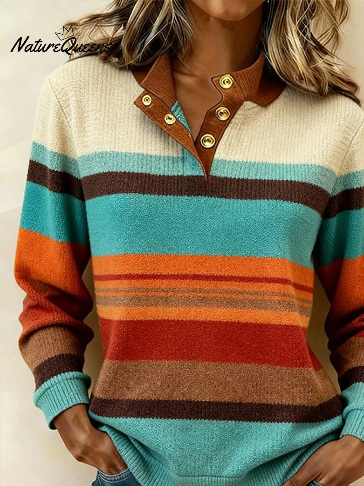 Women'S Casual Color Block Printed Pullover Sweatshirt