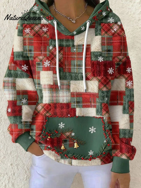 Women's Casual Christmas Nativity Print Long Sleeve Hooded Sweatshirt