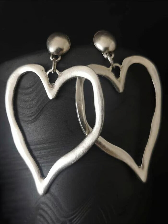 Retro Creative Alloy Love Big Earrings