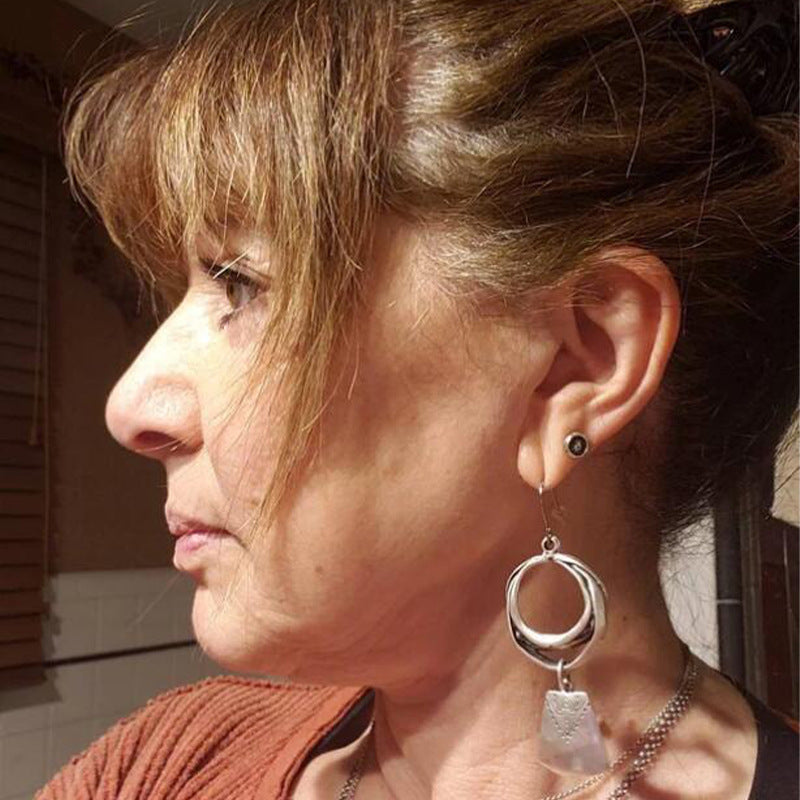 Bohemia vintage metal hollow earrings