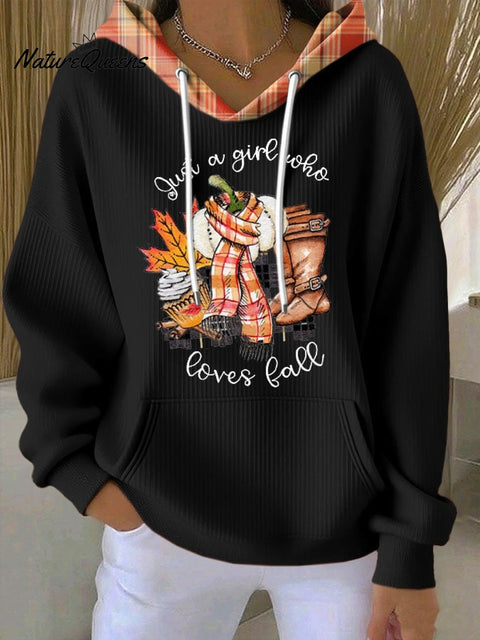 Women's Just A Girl Who Loves Fall Print Casual Sweatshirt