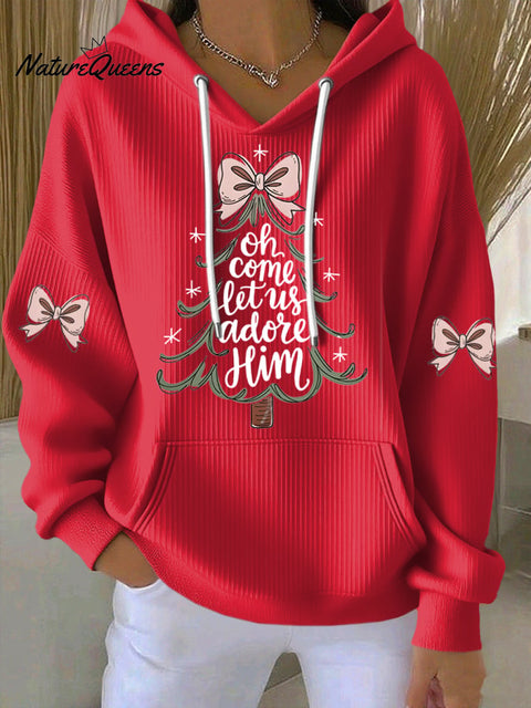Women's “Oh Come Let Us Adore Himâ€?Print Casual Sweatshirt