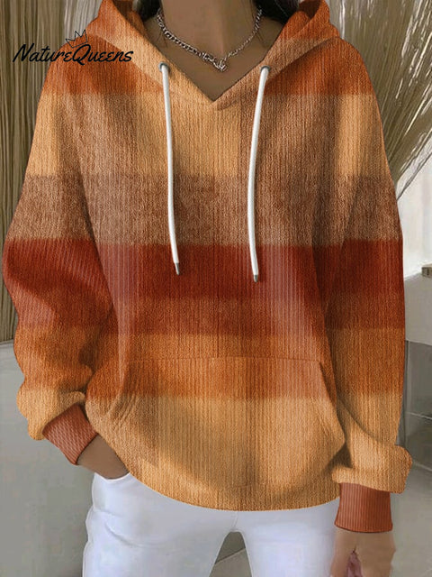 Women's Retro Plaid Art Print Casual Sweatshirt