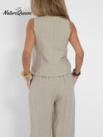 Vest & Pants Cotton Leisure Suit
