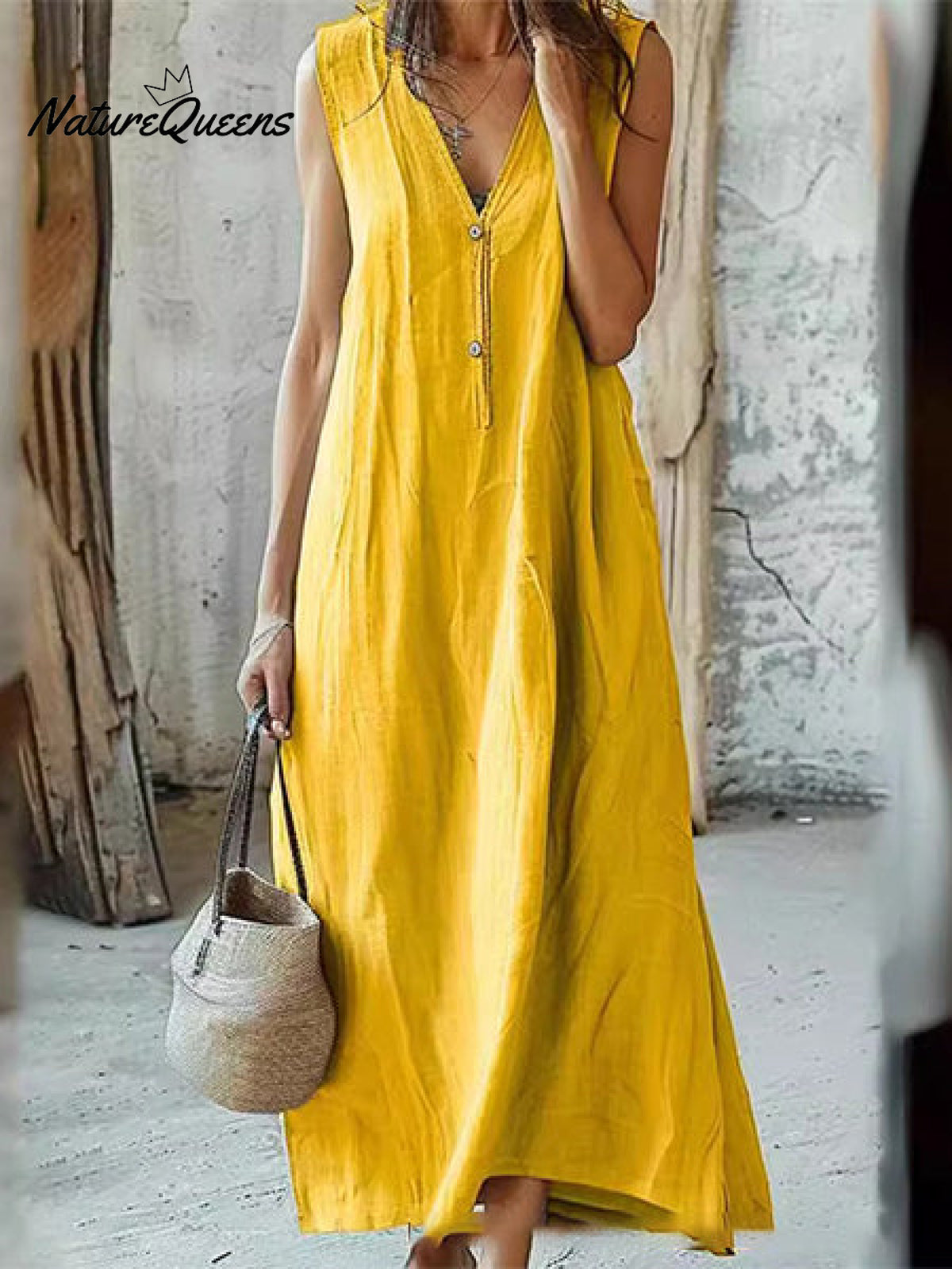 Cotton and Linen Sleeveless Vest Dress