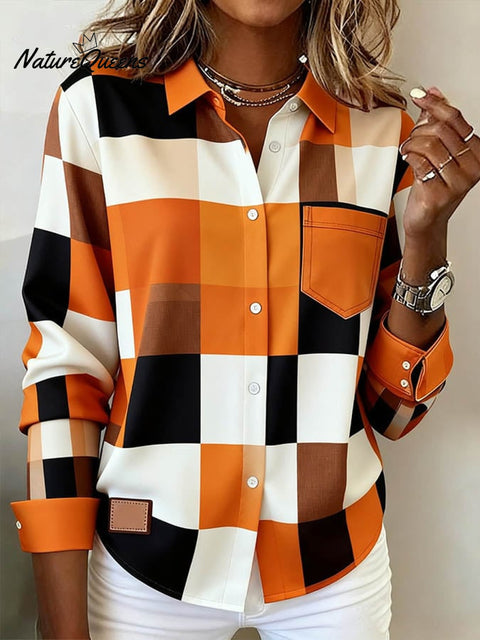 Women's Casual Contrast  Print Shirt