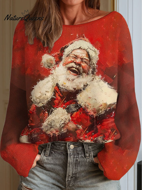Women's Christmas Print Knit Top