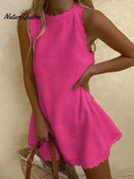 Women’s Embroidered Ruffles Dress Fuchsia / S