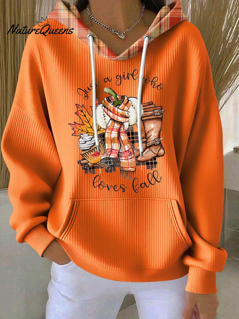 Women's Just A Girl Who Loves Fall Print Casual Sweatshirt
