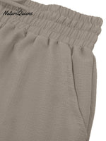 Women's Casual Fashion Solid Color Strap Pocket Wide Leg Pants