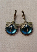 Vintage Dragonfly Glass Earrings