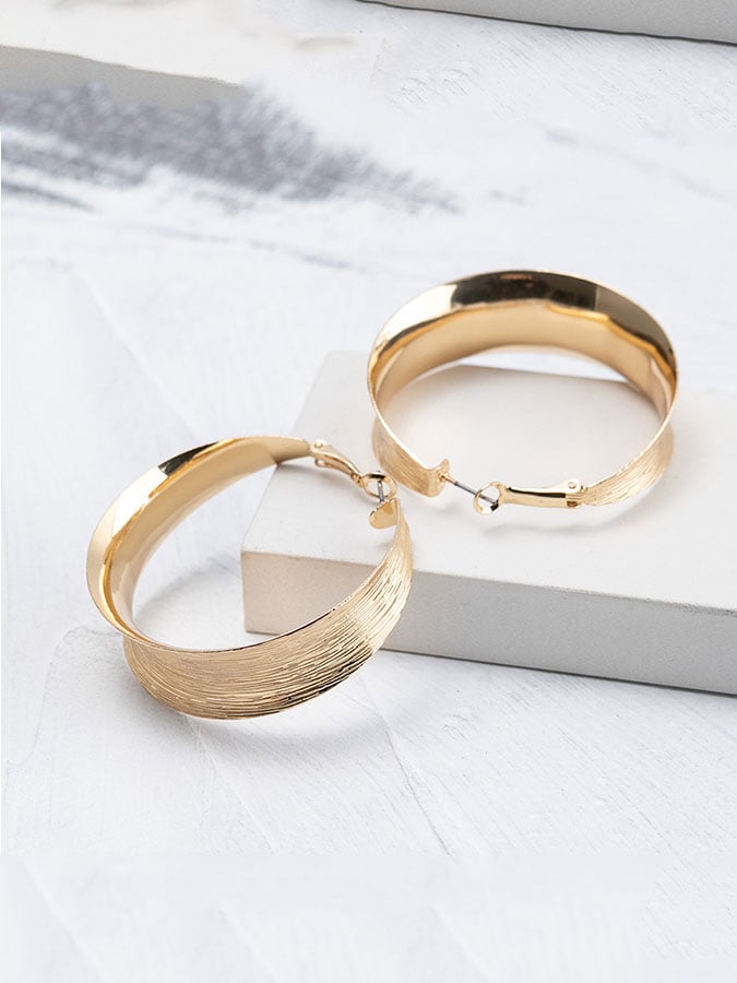 Statement Brushed Metal Party Earrings