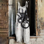 Retro Japanese Art Octopus Ink Print Casual Loose Jumpsuit