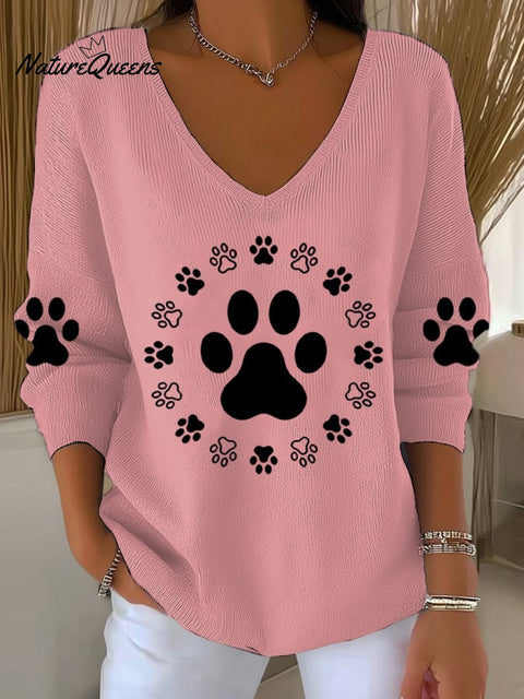 Women's Autumn Animals Print Knitted Sweater